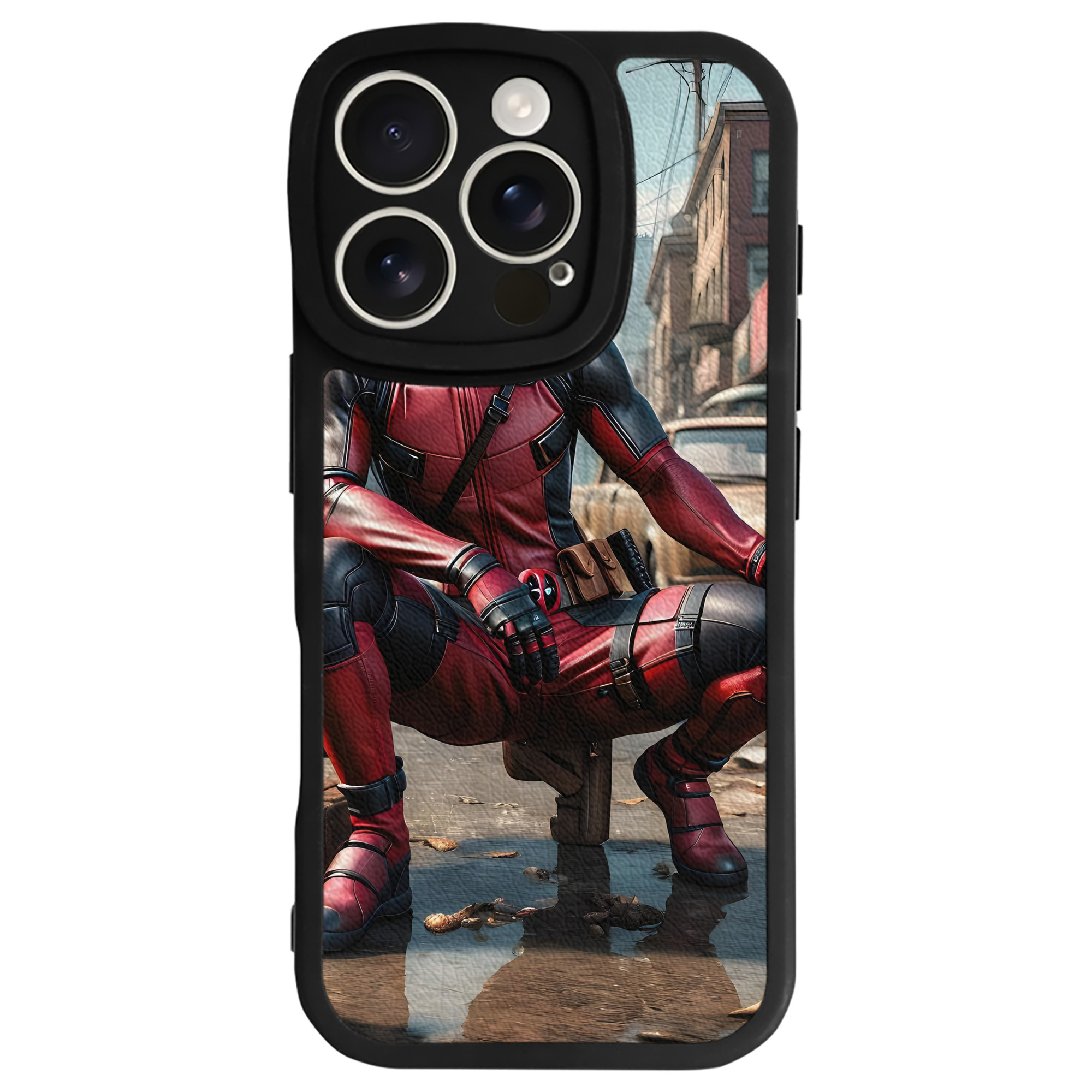 （画像用） Deadpool デッドプール 【iPhone 16シリーズ対応】シリコンスマホケース（レザー調） 材質：シリコン